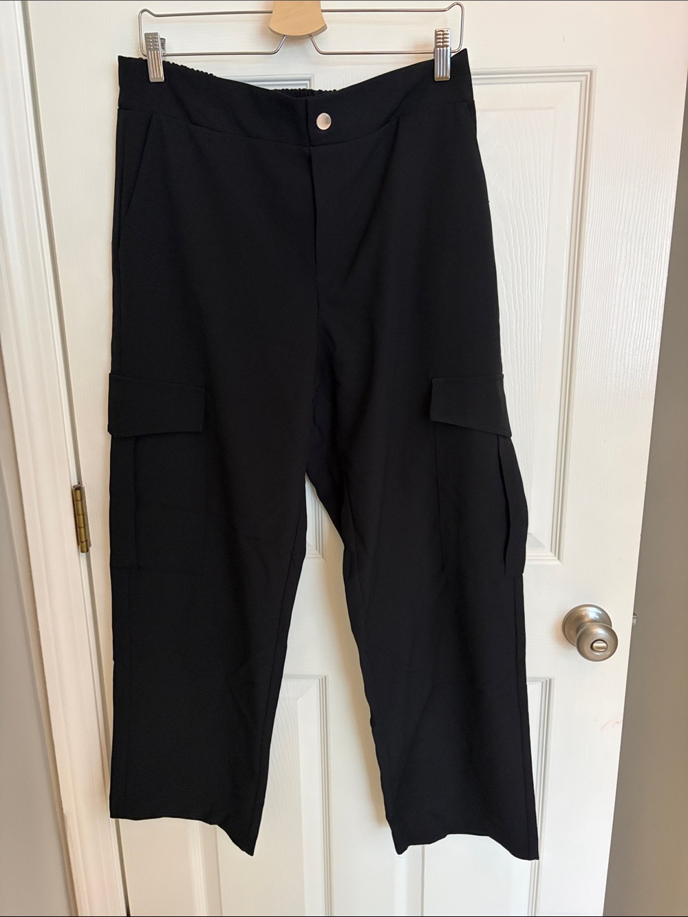 Zara Black Cargo Trousers with Flap Pockets